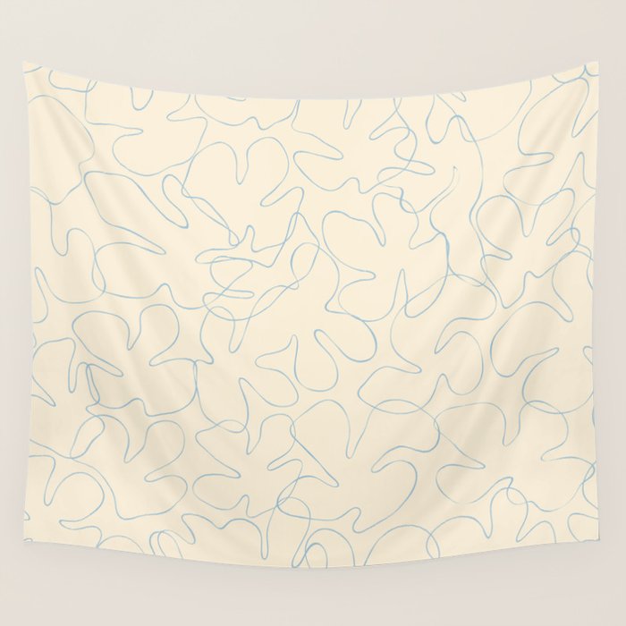 Abstract floral petal line art pattern Wall Tapestry Gallery Image 4