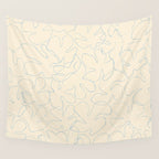 Abstract floral petal line art pattern Wall Tapestry Gallery Image 4