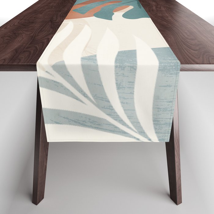 Abstract Art Tropical Leaves  Table Runner Gallery Image 1