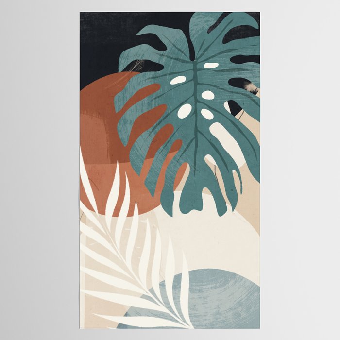 Abstract Art Tropical Leaves  Tablecloth Gallery Image 2