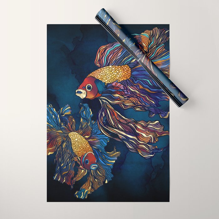 Metallic Betta Fish Wrapping Paper Gallery Image 1