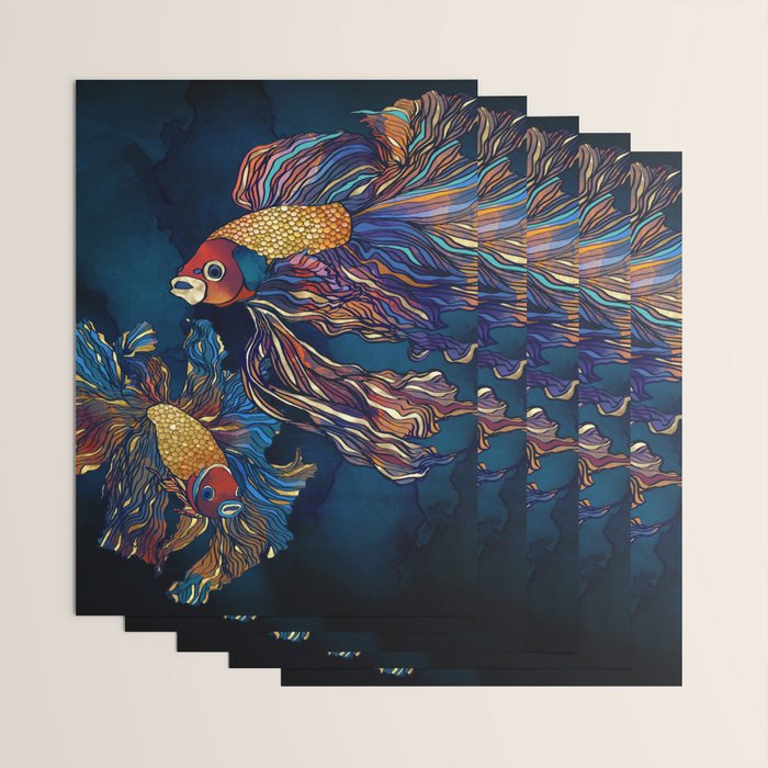 Metallic Betta Fish Wrapping Paper Gallery Image 3