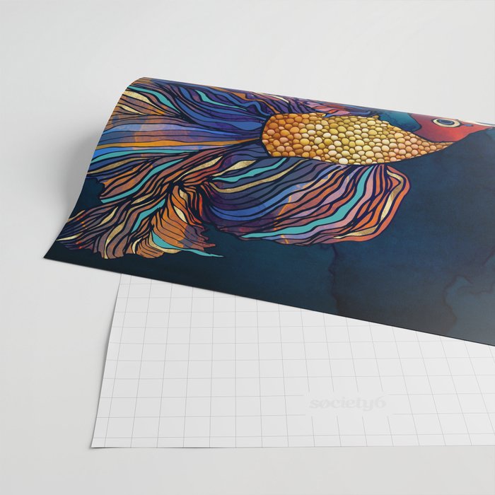 Metallic Betta Fish Wrapping Paper Gallery Image 2