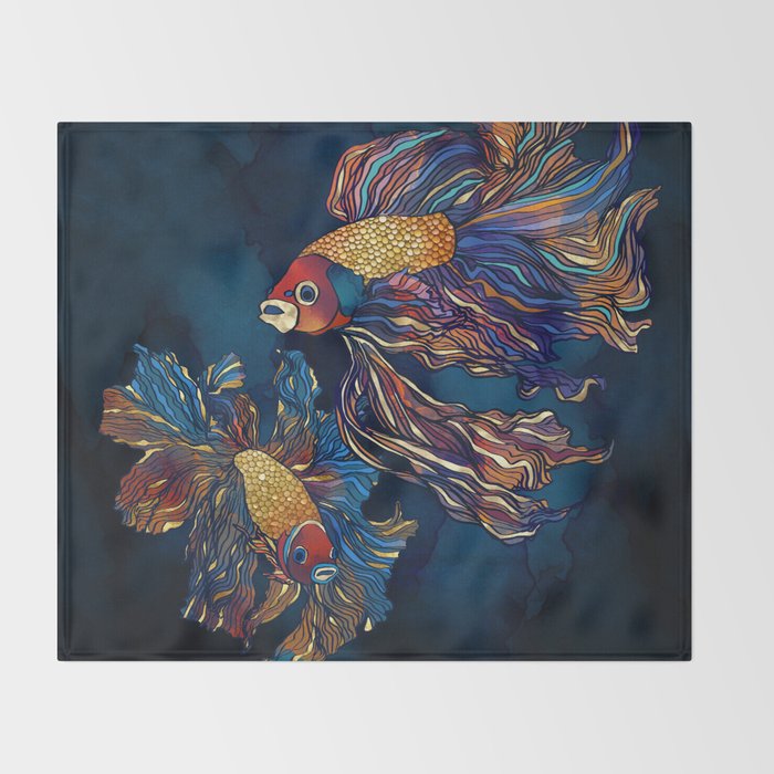 Metallic Betta Fish Throw Blanket Gallery Image 2