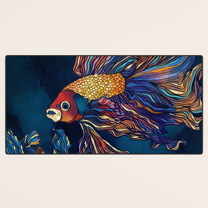 Metallic Betta Fish Desk Mat Gallery Image 3