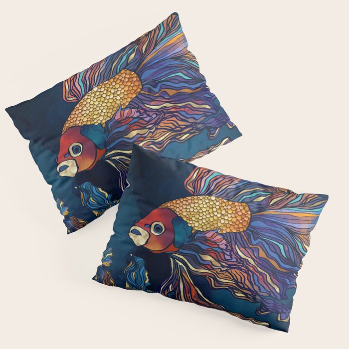 Metallic Betta Fish Pillow Sham Gallery Image 1