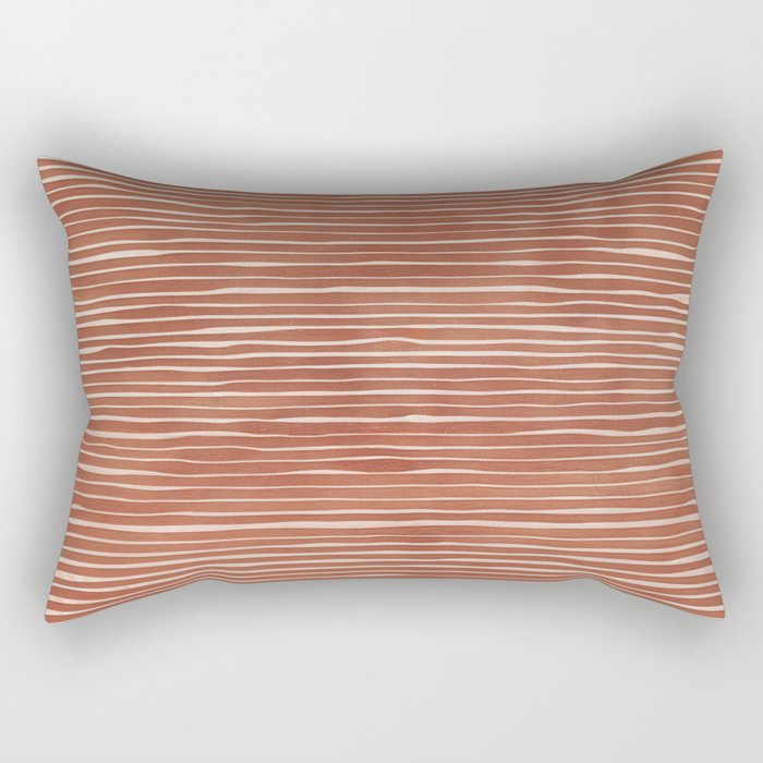 Nomad Terracotta Stripes Rectangular Pillow Gallery Image 1