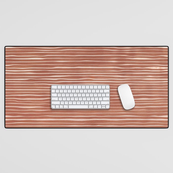 Nomad Terracotta Stripes Desk Mat Gallery Image 1