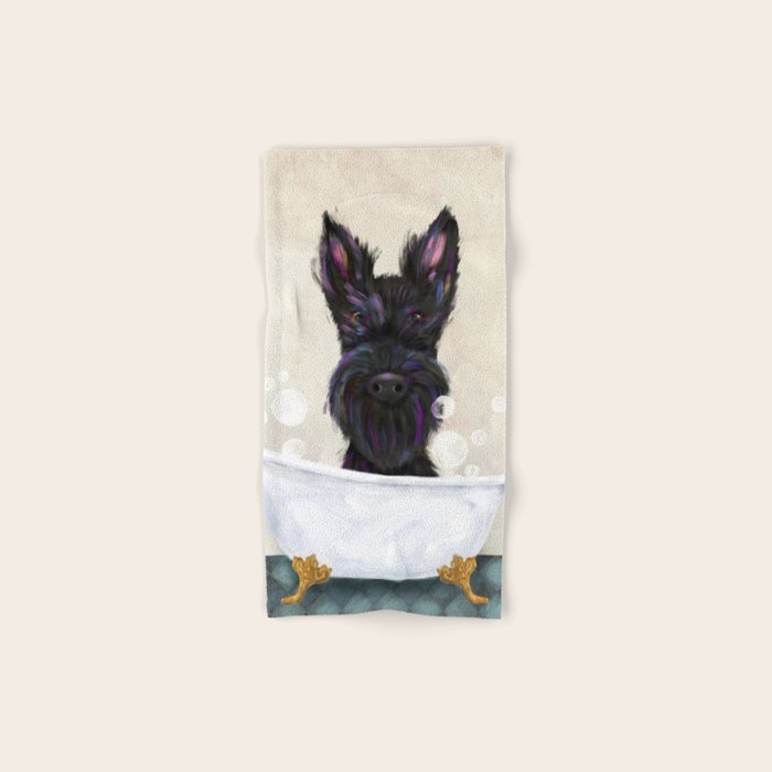 Scottie scottish terrier dog bath bubble bath soap clawfoot tub  Bath Towel Gallery Image 1