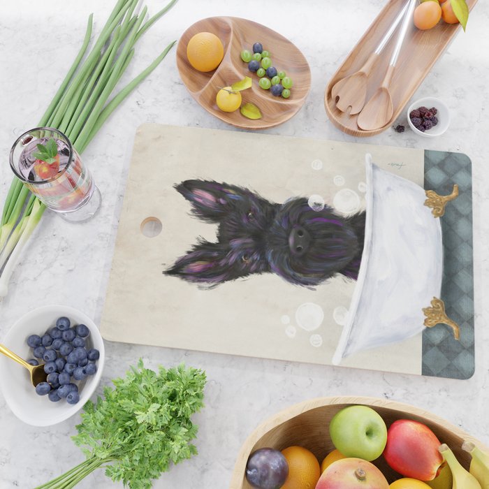 Scottie scottish terrier dog bath bubble bath soap clawfoot tub  Cutting Board Gallery Image 2