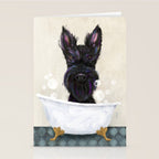 Scottie scottish terrier dog bath bubble bath soap clawfoot tub  Stationery Card Gallery Image 2