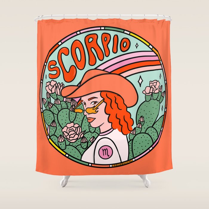 Scorpio Cowgirl Shower Curtain Gallery Image 1
