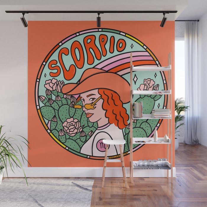 Scorpio Cowgirl Wall Mural Gallery Image 1