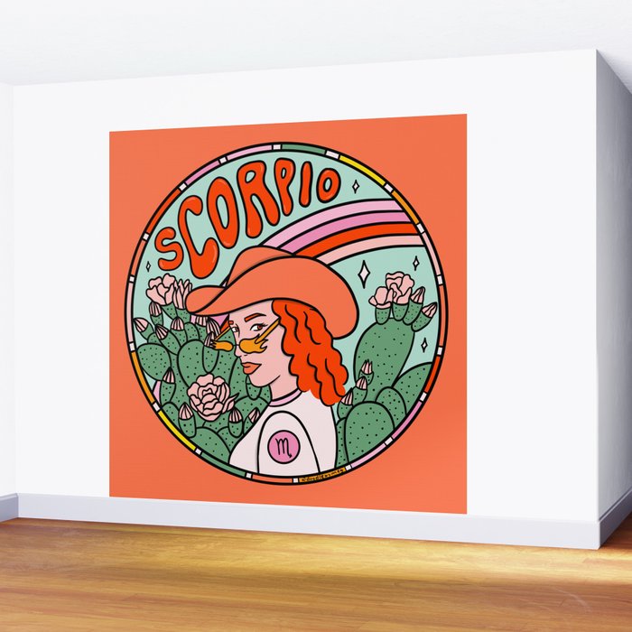 Scorpio Cowgirl Wall Mural Gallery Image 2