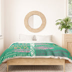 Block print bold flower green Duvet Cover Gallery Image 3