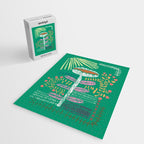 Block print bold flower green Jigsaw Puzzle Gallery Image 2
