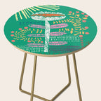 Block print bold flower green Side Table Gallery Image 2