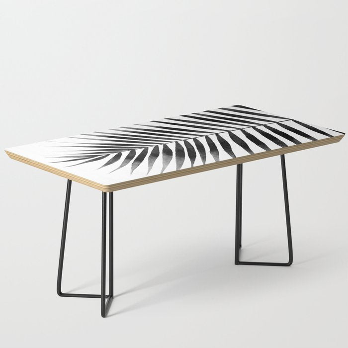 Palm Leaf Watercolor | Black and White Coffee Table Gallery Image 1