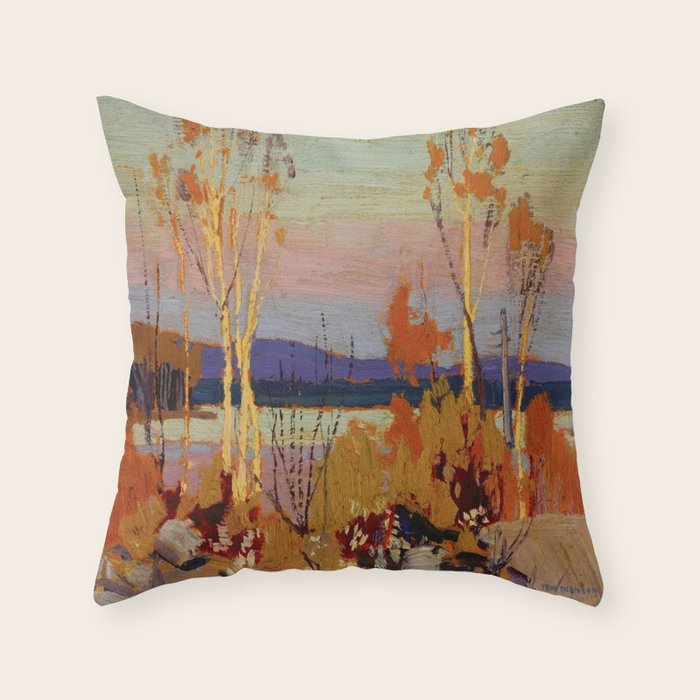 Tom Thomson Birches 1916 Canadian Landscape Artist Throw Pillow Gallery Image 6