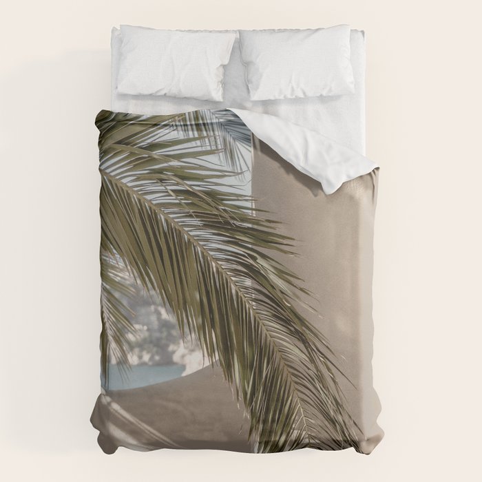 Mediterranean Spain Travel Palm Leaf Duvet Cover Gallery Image 1