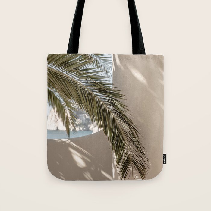 Mediterranean Spain Travel Palm Leaf Tote Bag Gallery Image 1