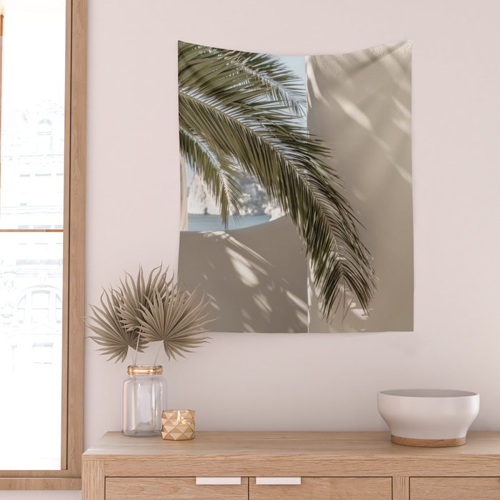 Mediterranean Spain Travel Palm Leaf Wall Tapestry Gallery Image 2