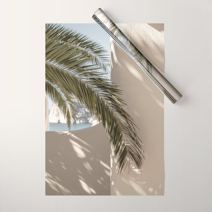 Mediterranean Spain Travel Palm Leaf Wrapping Paper Gallery Image 1