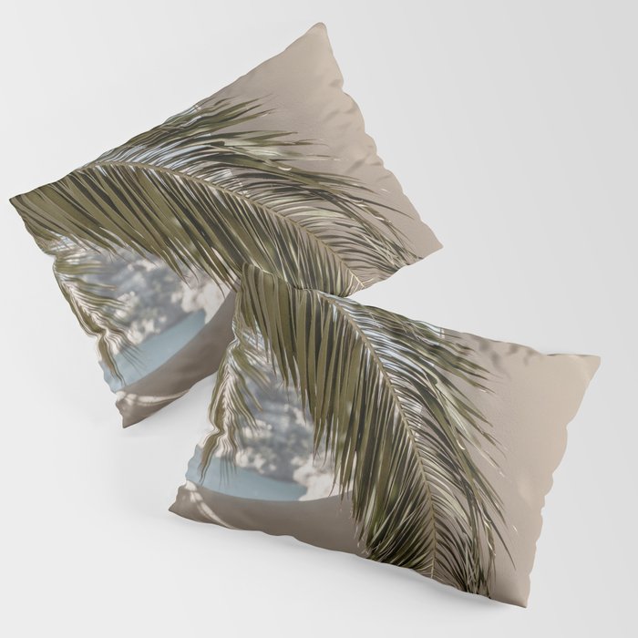 Mediterranean Spain Travel Palm Leaf Pillow Sham Gallery Image 3