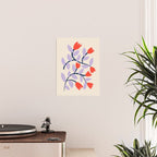 Simple Floral - Very Peri, Red, Blue Poster Gallery Image 2