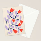 Simple Floral - Very Peri, Red, Blue Stationery Card Gallery Image 2