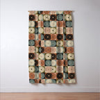 Retro Flowers Check Pattern II Window Curtain Gallery Image 3