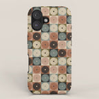 Retro Flowers Check Pattern II iPhone Case Gallery Image 1
