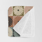 Retro Flowers Check Pattern II Throw Blanket Gallery Image 3