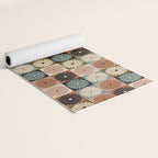 Retro Flowers Check Pattern II Yoga Mat Gallery Image 2