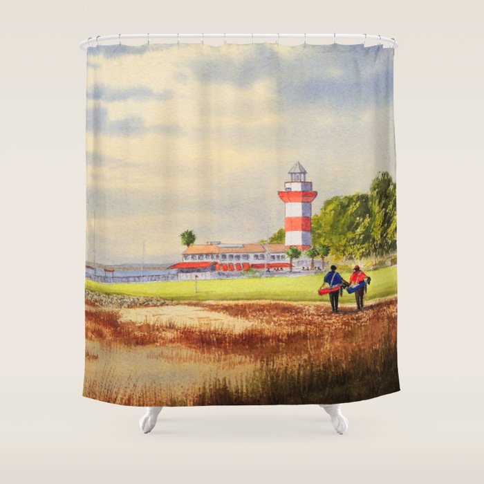 Harbor Town Golf Course 18th Hole South Carolina Shower Curtain Gallery Image 1
