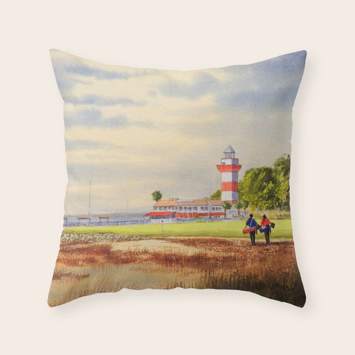 Harbor Town Golf Course 18th Hole South Carolina Throw Pillow Gallery Image 6