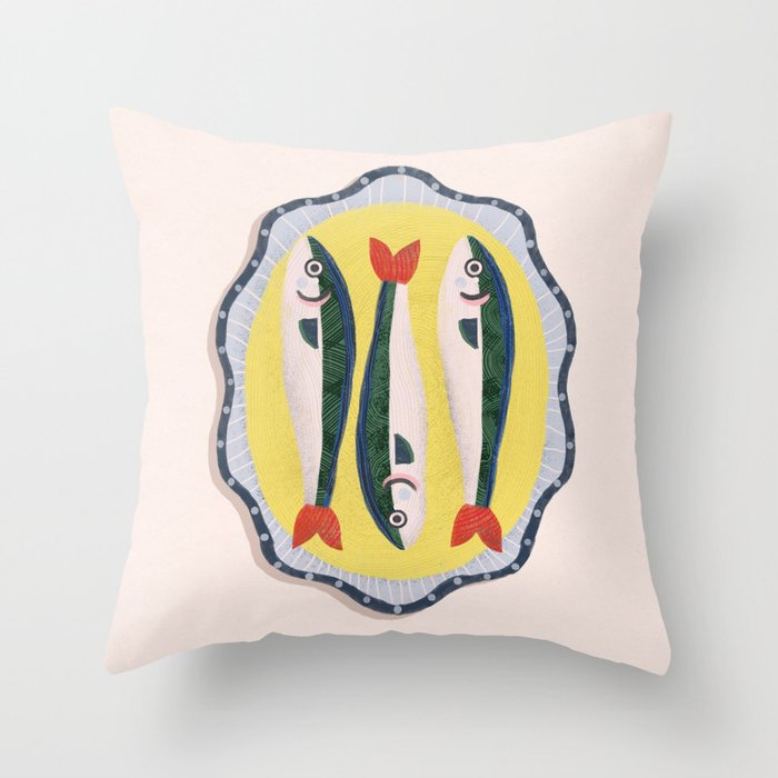 Fish On A Plate Throw Pillow Gallery Image 6
