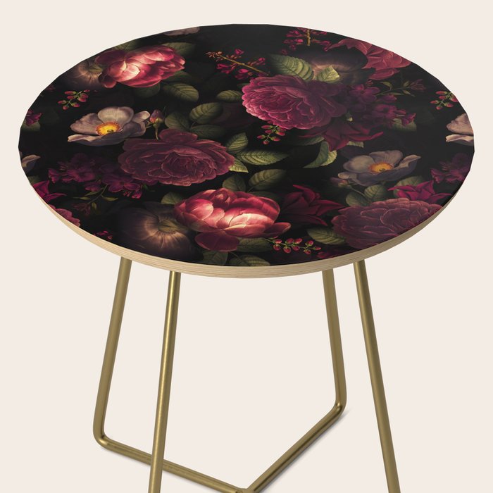 Midnight Vintage Shiny Botanical Rose Garden Side Table Gallery Image 2