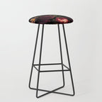 Midnight Vintage Shiny Botanical Rose Garden Stool Gallery Image 1