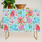 Winter Forest Woodland Animals in Arctic Blue Credenza Gallery Image 1