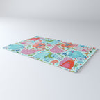 Winter Forest Woodland Animals in Arctic Blue Rug Gallery Image 3