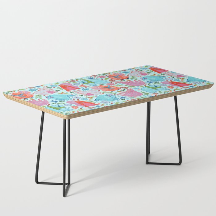 Winter Forest Woodland Animals in Arctic Blue Coffee Table Gallery Image 1