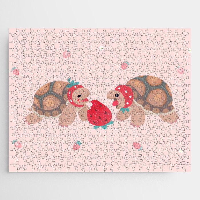 Tortoises love strawberries Jigsaw Puzzle Gallery Image 1