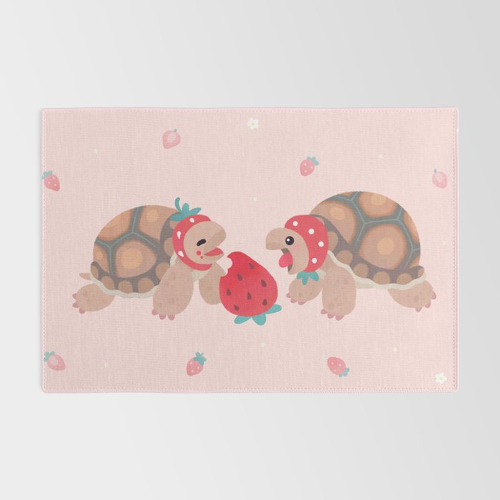 Tortoises love strawberries Rug Gallery Image 2