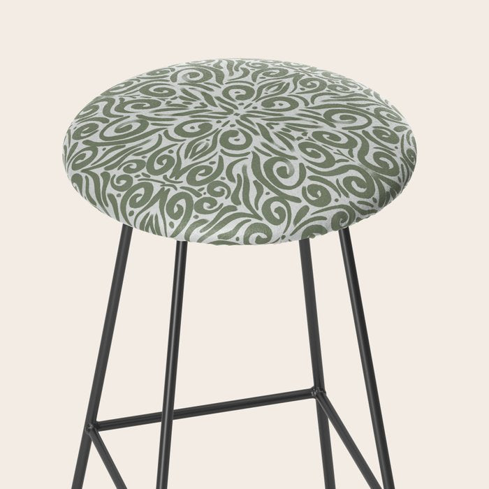 Vintage Green Spirals Stool Gallery Image 2