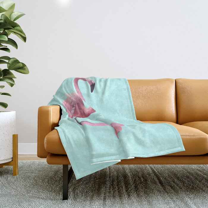 SKATE FLAMINGO Throw Blanket Gallery Image 1