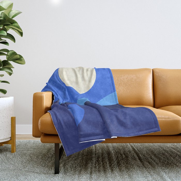 Full Moon Rising Throw Blanket Gallery Image 1