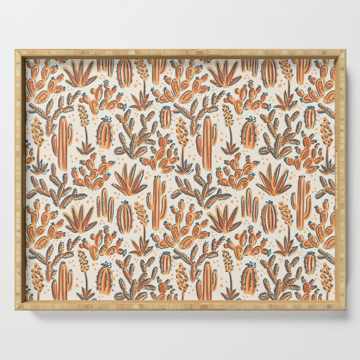 Cactus Desert - vintage primary  Serving Tray Gallery Image 1