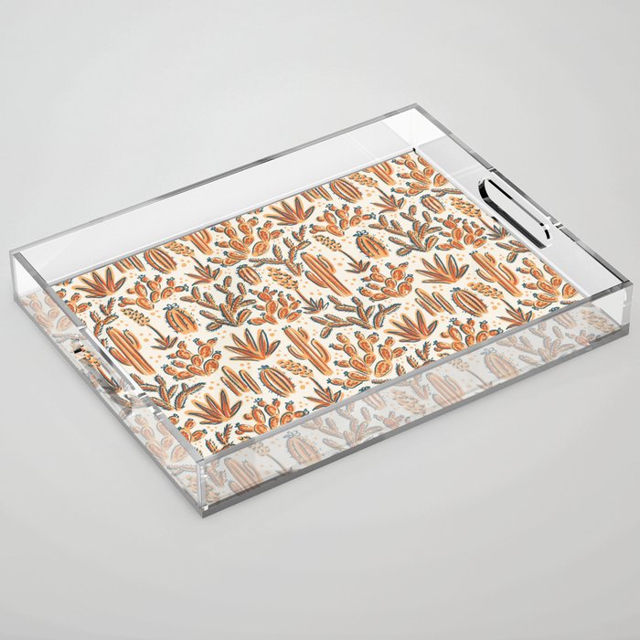 Cactus Desert - vintage primary  Acrylic Tray Gallery Image 1