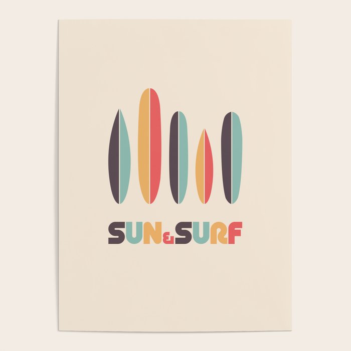 Sun & Surf Surfboards - Retro Rainbow Poster Gallery Image 4